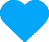 A blue heart shaped object on a black background.